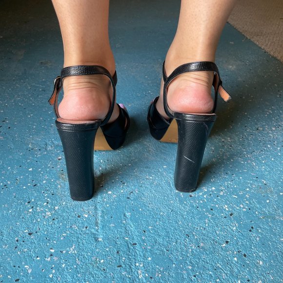 H&M Black Snake Skin Platform Heels - Picture 4 of 8